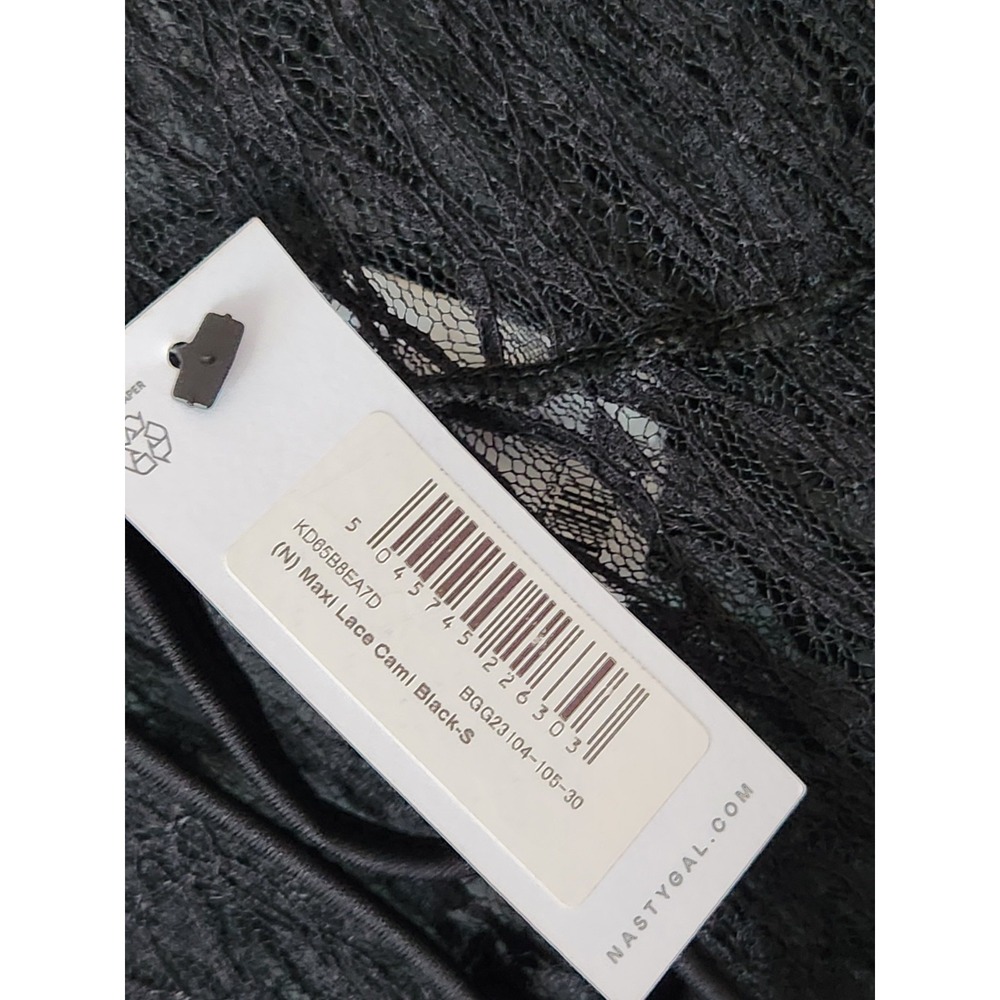 New $78 Nasty Gal Maxi Lace Cami Black Top S Festival Sheer Dress Party NWT - Picture 4 of 10